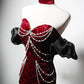 Robe de bal longue en velours bordeaux à col en cœur et sirène, robe de soirée longue bordeaux nv1868