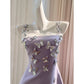 NiceVestidos-Homecoming Dress French Three-Dimensional Bow Purple Suspender Dress For Women High-End Luxury Stylish Slim nv5555