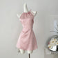 Pink Homecoming Dress Short Satin Party Dress Sweet Date Dress Birthday Dress nv4260
