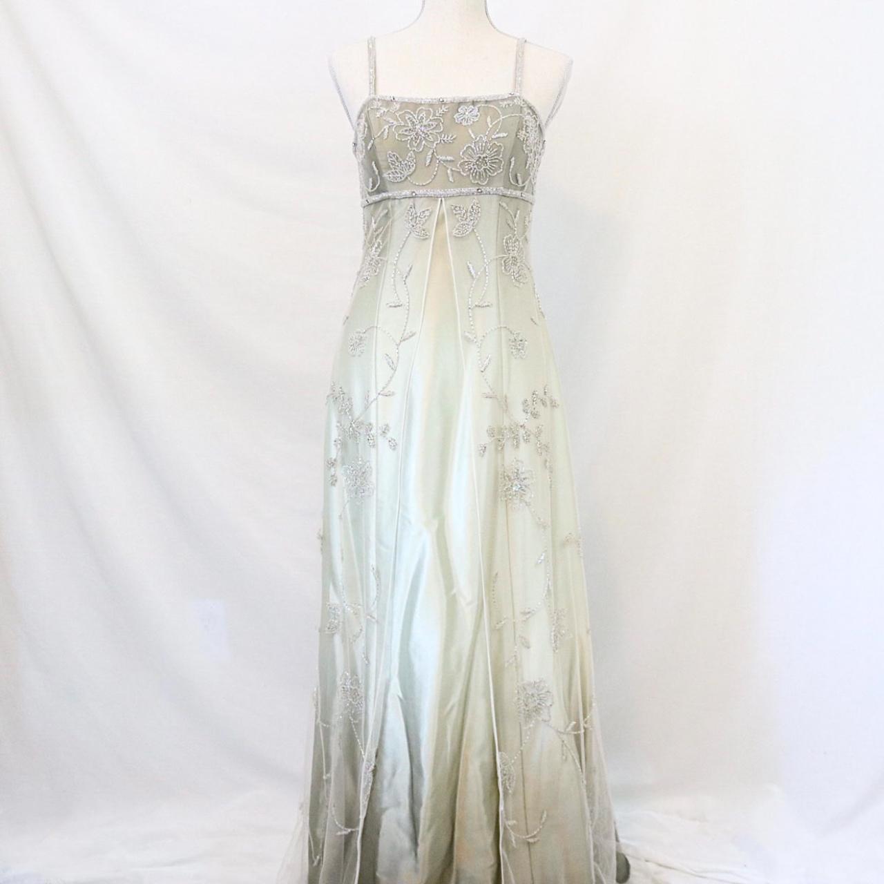 ✨Robe empire vintage champagne doré, taille haute, longue en tulle, robe de soirée formelle, nv4992