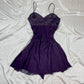 Y2K Purple Short Satin Chiffon Ball Gown Fairy Style Homecoming Dress nv4466