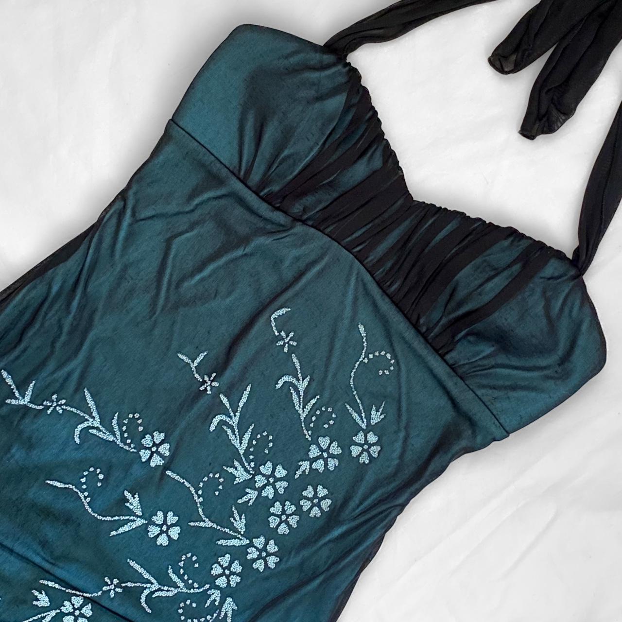 NiceVestidos – Grünes, exquisites, florales, perlenbesetztes, langes Chiffon-Heimkehrkleid, Ballkleid NV5653