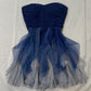 Blue Glitter Ombre Short Homecoming Dress Party Dress Evening Dress Prom Dress nv4601