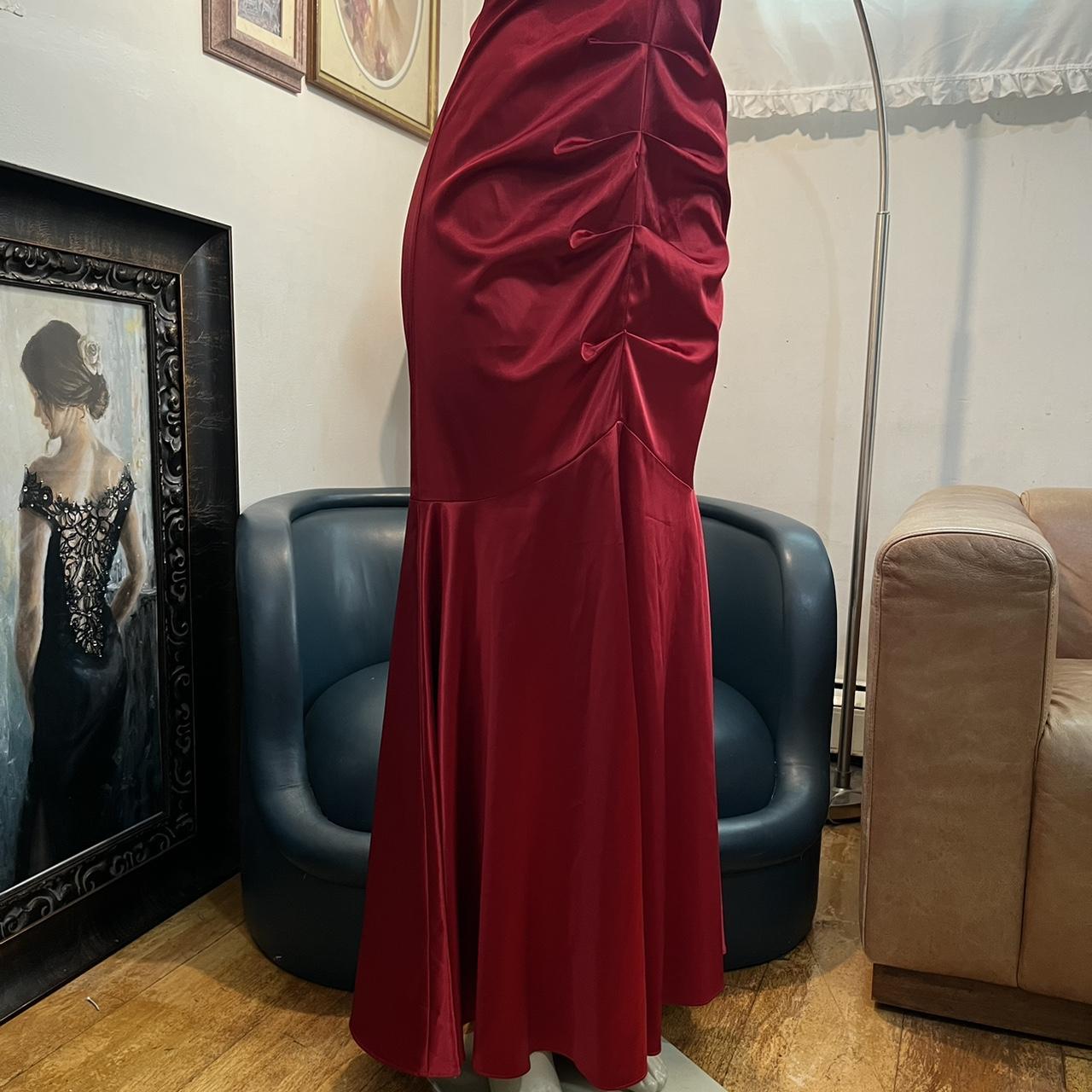 Red vintage fashion elegant long satin prom dress evening gown party dress nv3666