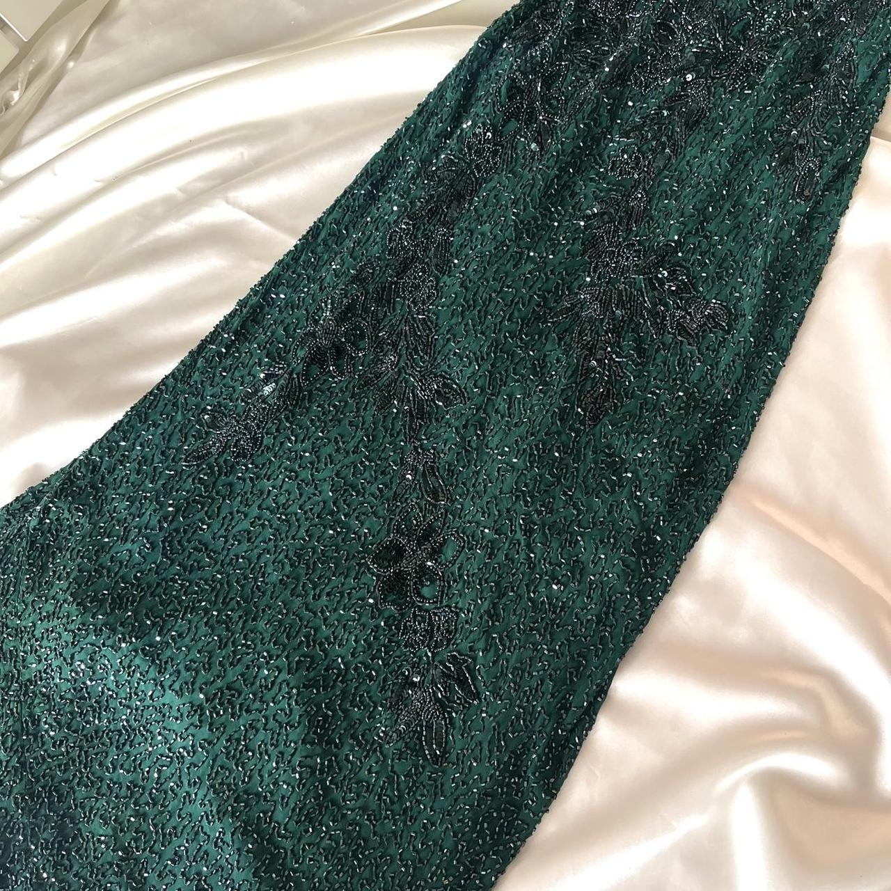 Gorgeous and elegant green exquisite beaded retro long prom dress nv5383