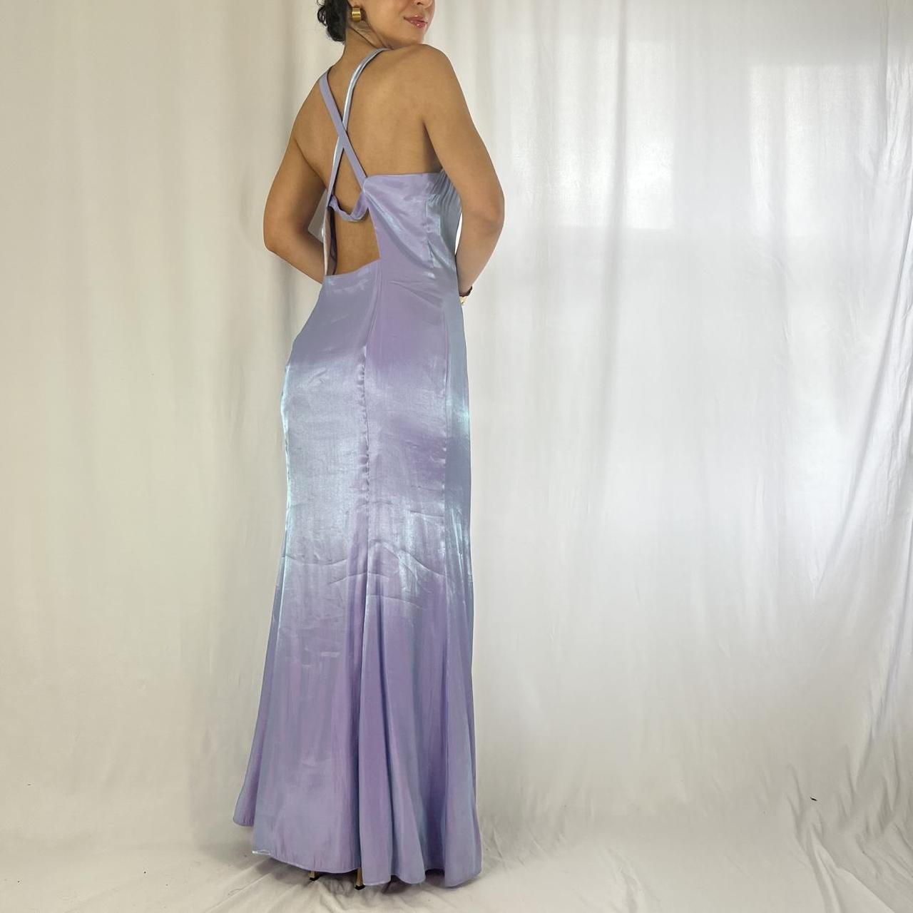 Purple Iridescent Vintage Square Neck Strapless Long Chiffon Ball Gown Evening Dress Party Dress nv4245