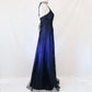 🥀 Vintage Dark Blue Glitter Ombre Beaded Long Tulle Ball Gown Evening Dress Party Dress nv4980