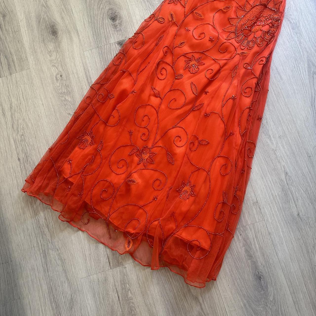 NiceVestidos-Beautiful orange exquisite floral beaded long chiffon prom dress formal gown nv5446