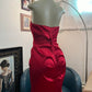 Red vintage fashion elegant long satin prom dress evening gown party dress nv3666