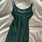 Gorgeous and elegant green exquisite beaded retro long prom dress nv5383