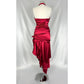 ❤️ Sparkling retro red dress with halter neckline short asymmetrical ruffle homecoming dress birthday party dress nv5386