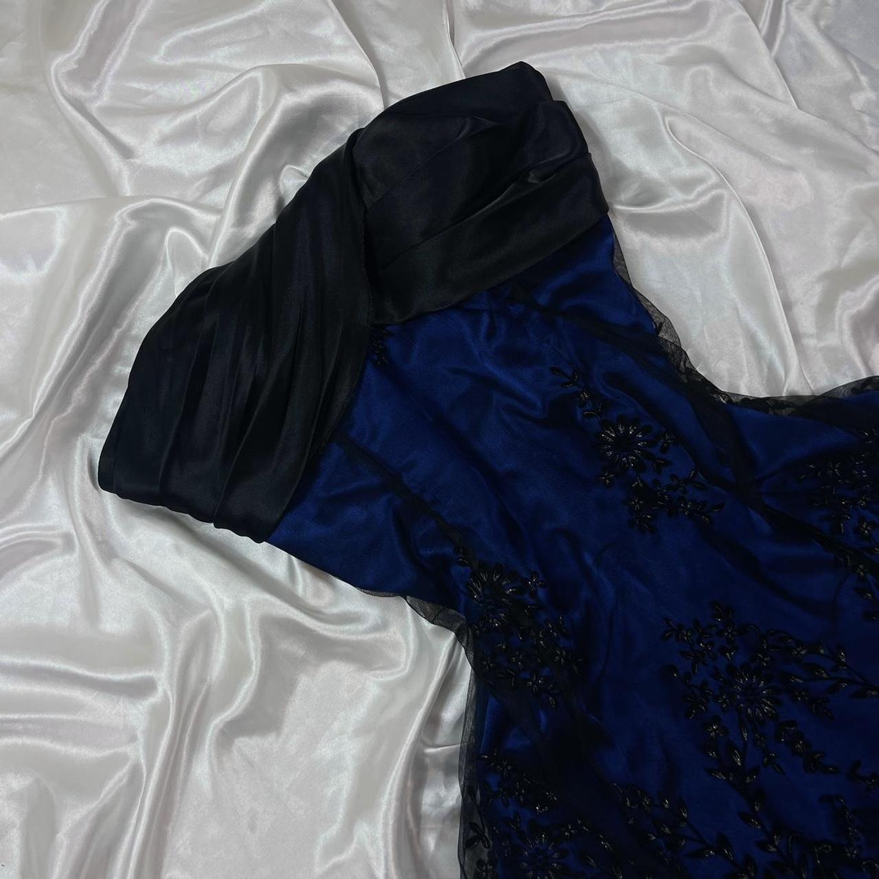 Y2K Black/Blue Short Chiffon Ball Gown, Homecoming Dress nv4467