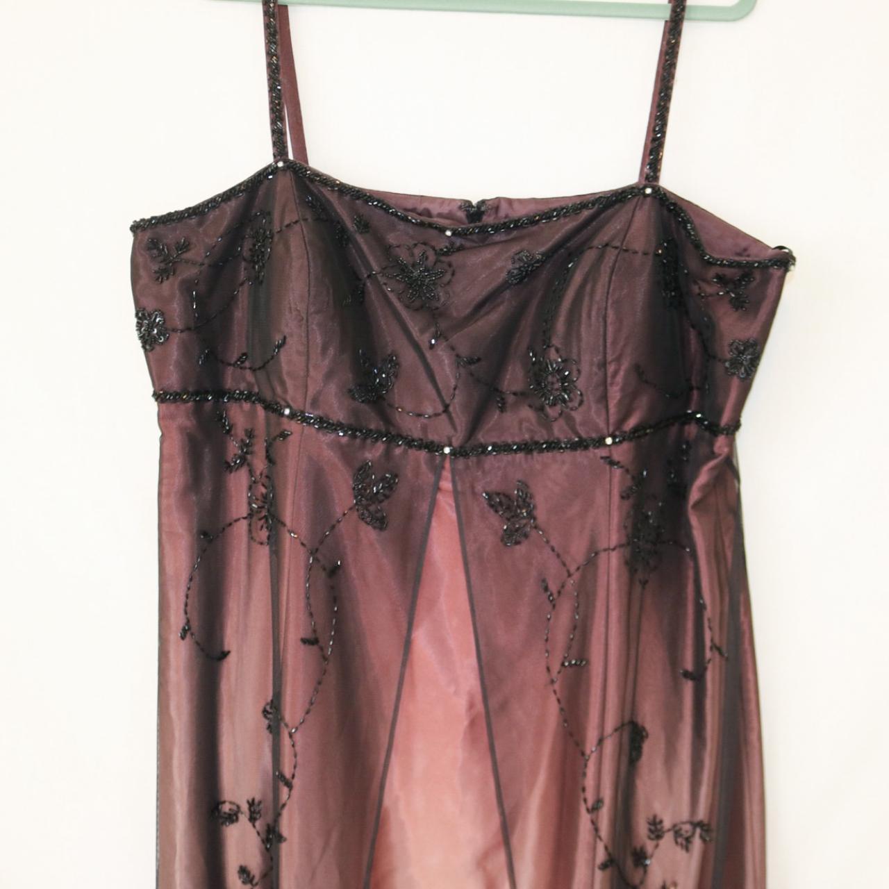 ✨Retro Empire Dress Pink Brown Exquisite Beaded Long Tulle Prom Dress Evening Dress Party Dress nv4993