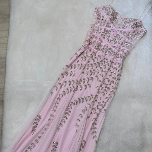 NiceVestidos-Pink beautiful exquisite beaded long chiffon formal prom dress nv5451