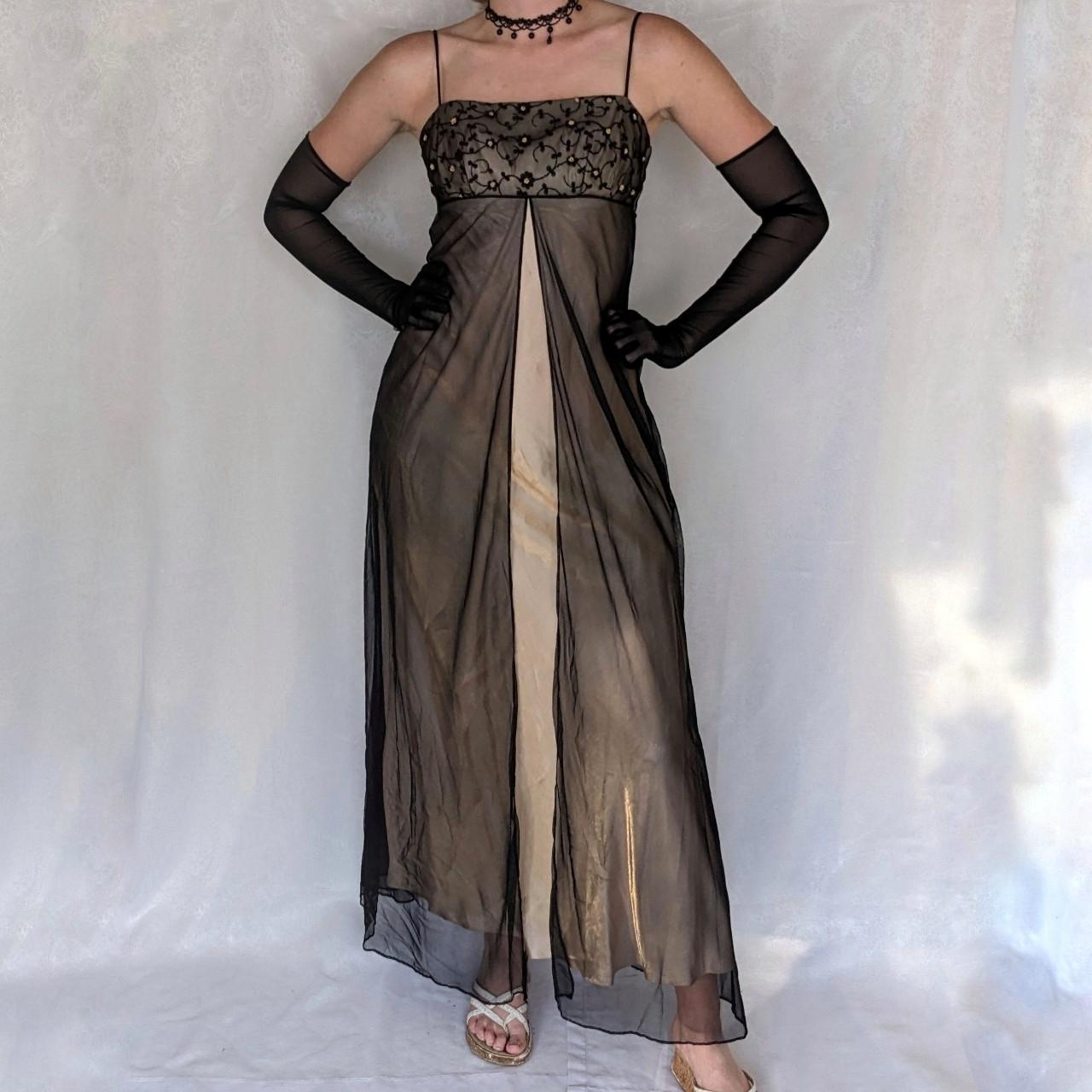 Black gold vintage fashion exquisite embroidery floral beaded long tulle satin ball gown birthday party dress evening dress prom dress nv3907