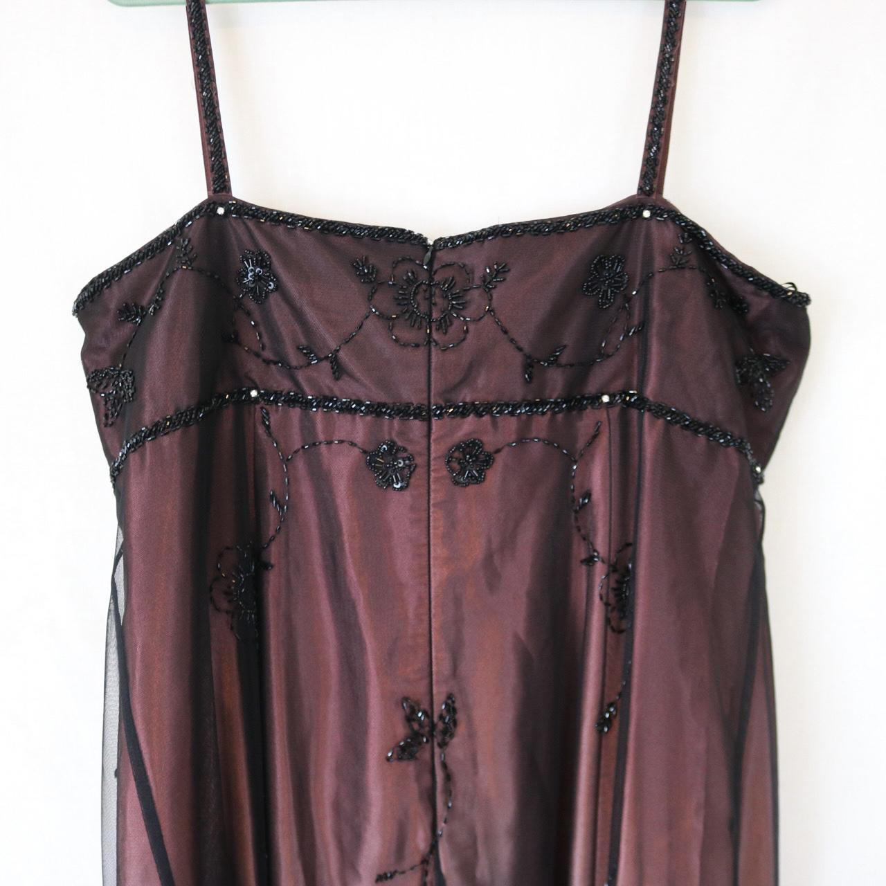 ✨Retro Empire Dress Pink Brown Exquisite Beaded Long Tulle Prom Dress Evening Dress Party Dress nv4993