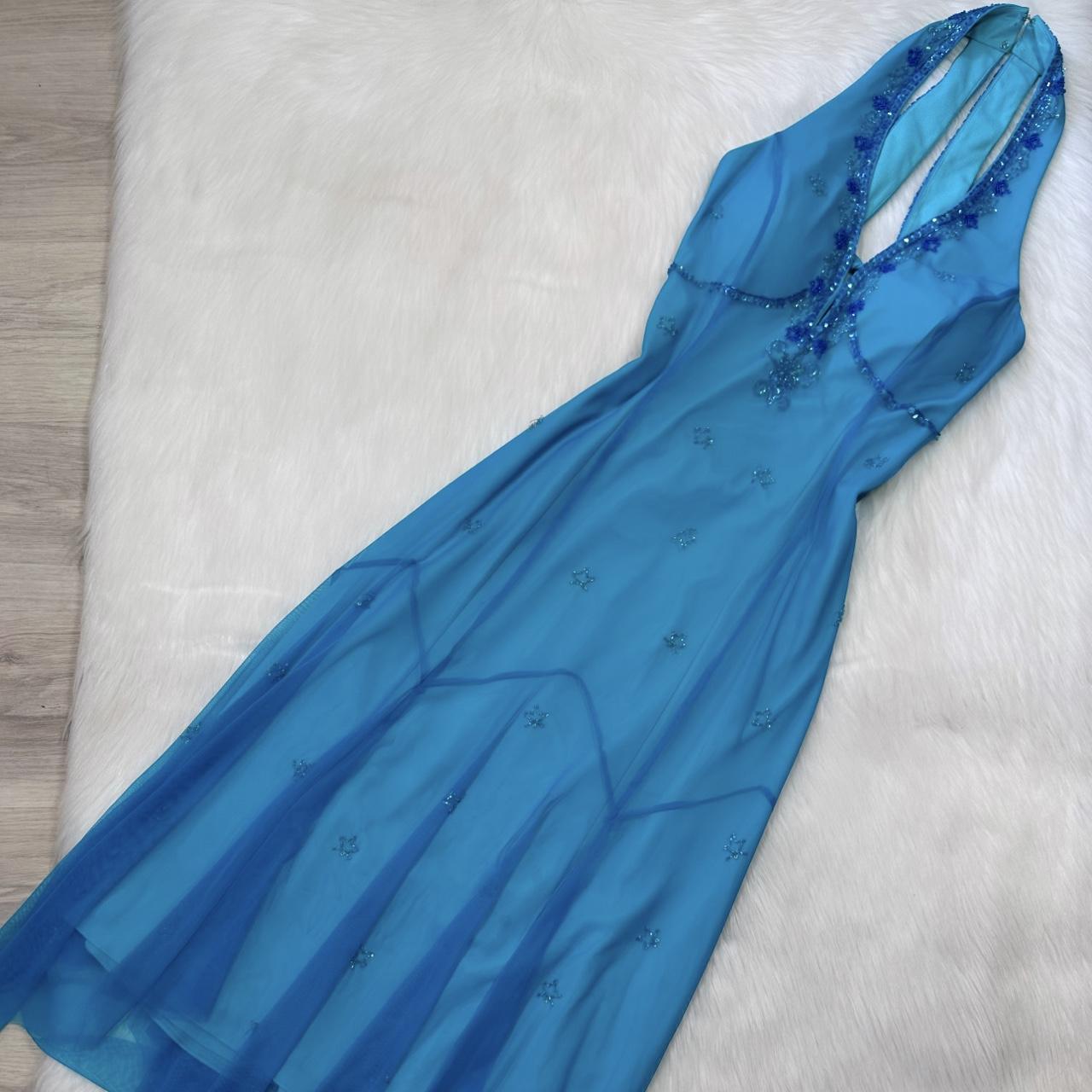 NiceVestidos-Blue beautiful exquisite beaded short/mid-length chiffon homecoming dress prom dress formal dress nv5447