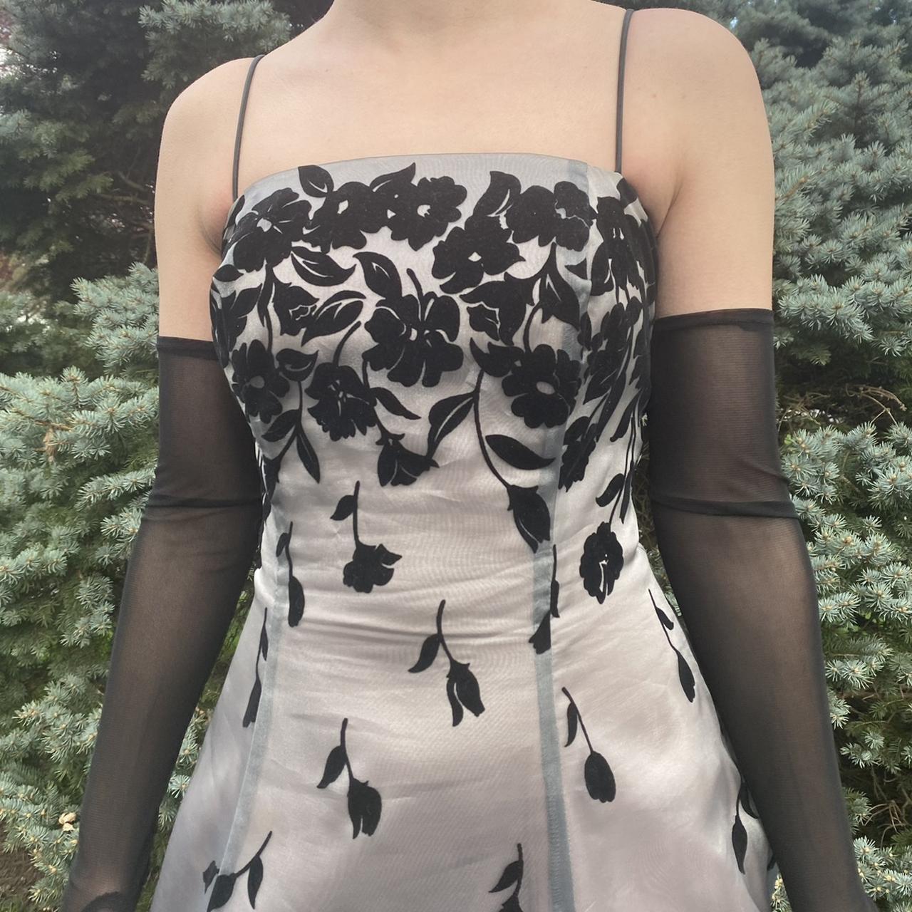 Robe de bal en mousseline de soie à fleurs style gothique vintage, en satin et tulle, robe de soirée nv4255