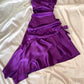 Purple Fashion Short Satin Ruffle Homecoming Dress Birthday Party Dress nv5387