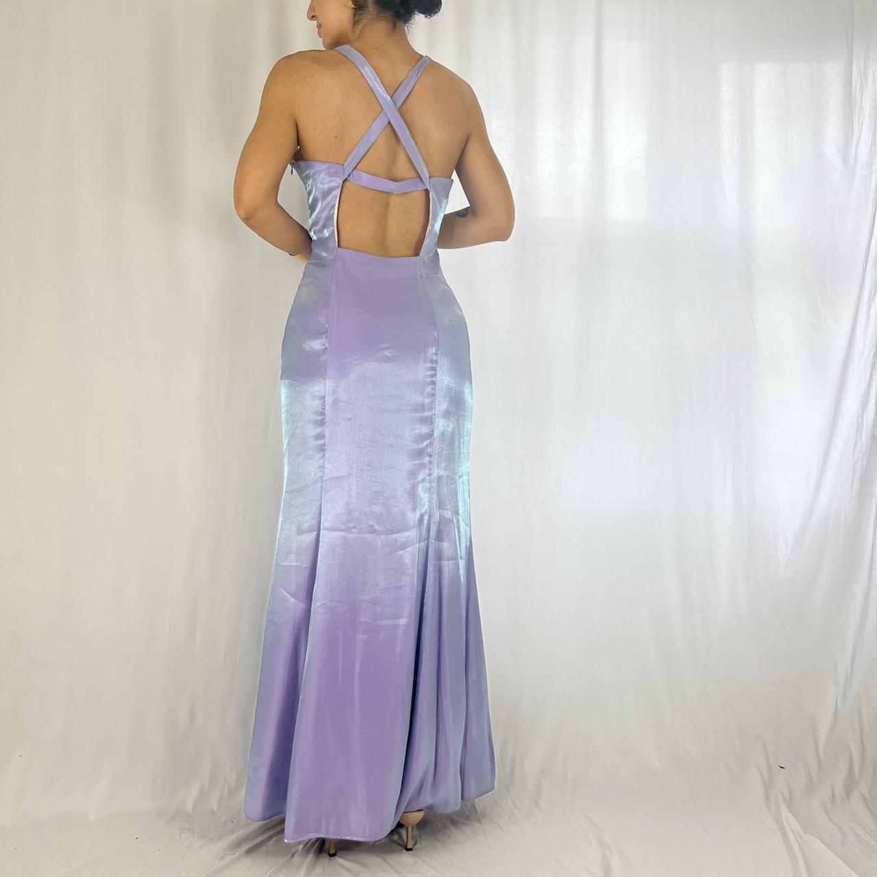 Purple Iridescent Vintage Square Neck Strapless Long Chiffon Ball Gown Evening Dress Party Dress nv4245