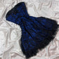 Y2K Black/Blue Short Chiffon Ball Gown, Homecoming Dress nv4467