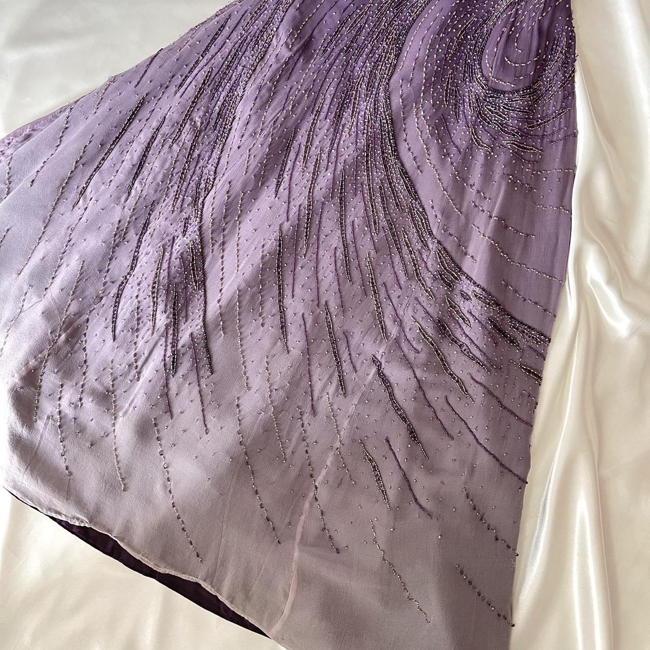 ✨💞Gorgeous and elegant purple gradient hand-beaded retro dress charming princess long chiffon prom dress nv5379