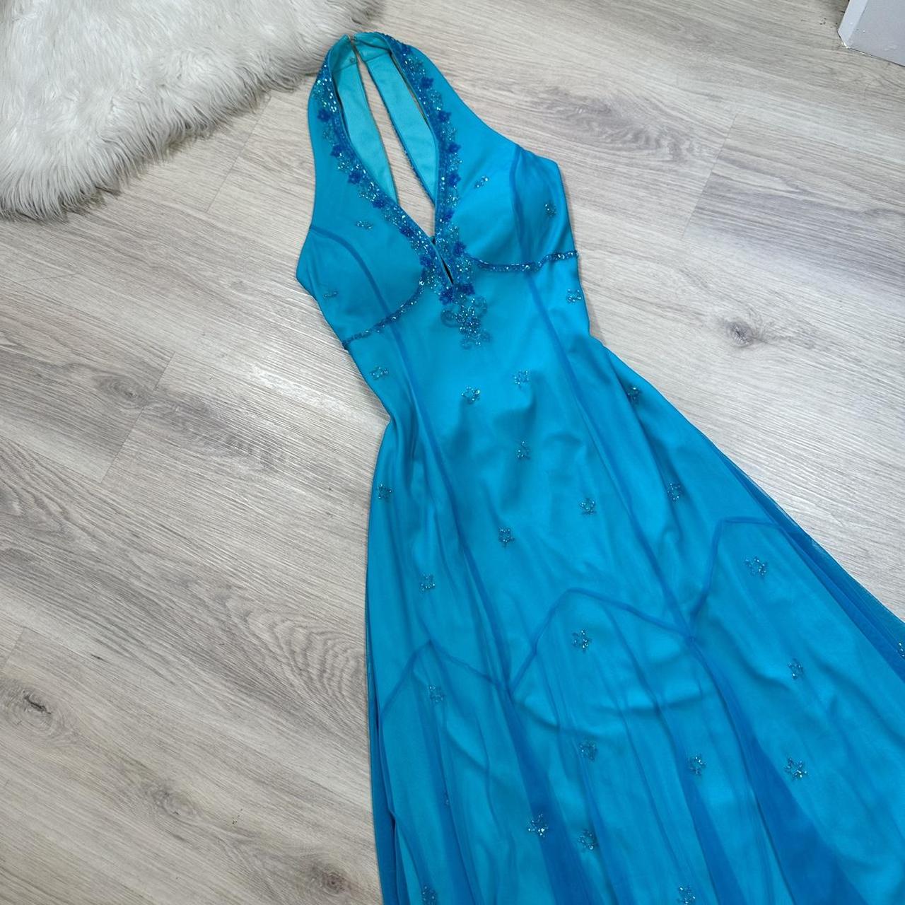 NiceVestidos-Blue beautiful exquisite beaded short/mid-length chiffon homecoming dress prom dress formal dress nv5447