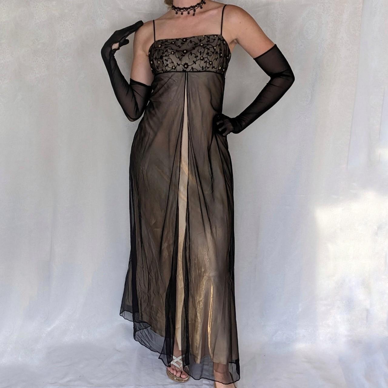 Black gold vintage fashion exquisite embroidery floral beaded long tulle satin ball gown birthday party dress evening dress prom dress nv3907