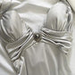 Silver White Retro Fairy Short satin Homecoming Dress Party Dress Birthday Dress Prom Dress nv4540