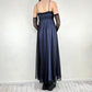 Vintage black and blue gothic vampire beaded embroidery long chiffon formal dress ball gown empire dress nv5404