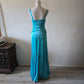 Blue Elegant Fashion Long Exquisite Beaded Long Satin Prom Dress Evening Dress Party Dress nv3748