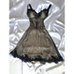 Black retro fashion exquisite lace short chiffon homecoming dress 19th birthday party dress nv5384