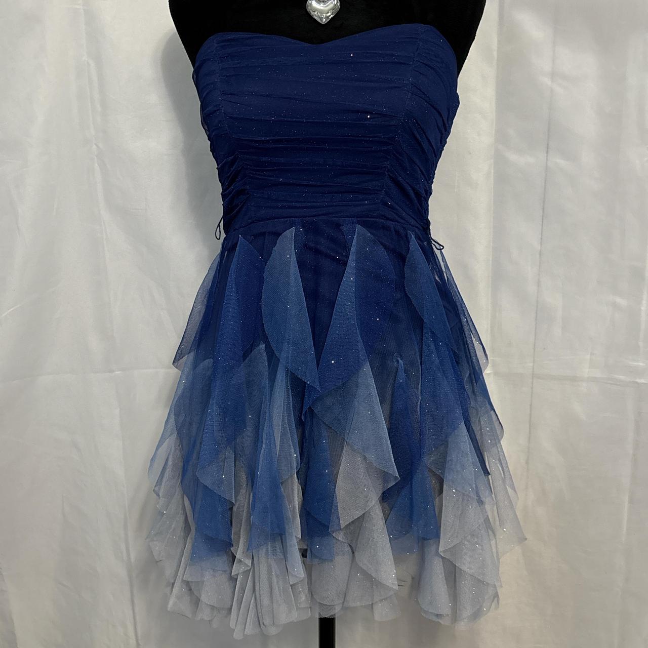Blue Glitter Ombre Short Homecoming Dress Party Dress Evening Dress Prom Dress nv4601