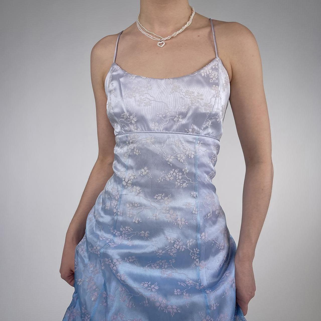 sachin and babi light blue dress Pink Floral Print High-low Skirt Prom Fairy Dress main image 0