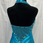 Blue Beaded Long Satin Ball Gown Evening Gown Party Dress nv4604