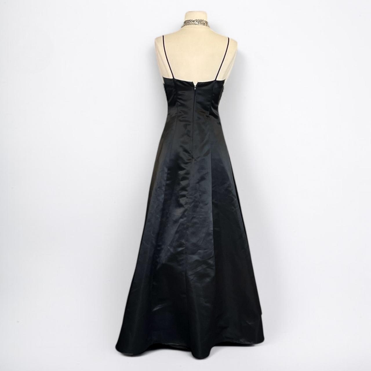 Black retro fairy exquisite beaded long satin dress prom dress nv5419