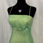 Green Beaded Long Satin Ball Gown Evening Gown Party Dress nv4602