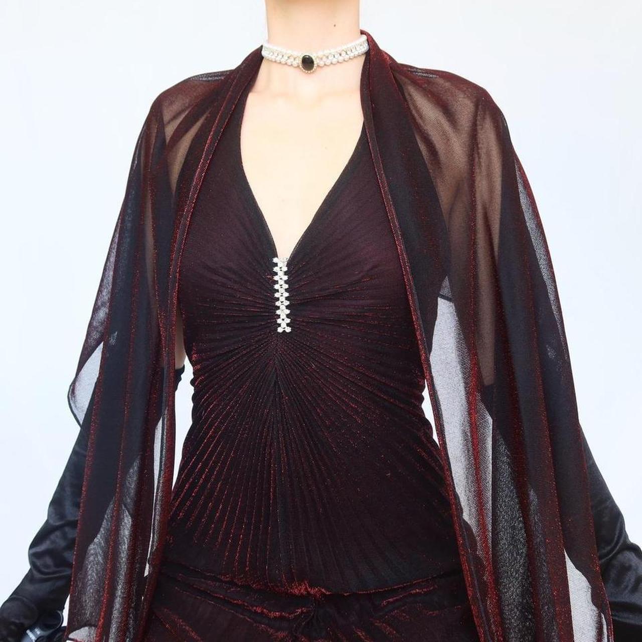 Black and red glitter sexy retro elegant exquisite rhinestone halter neck sling backless long chiffon tulle fairy ball gown evening dress birthday party dress prom dress nv4003