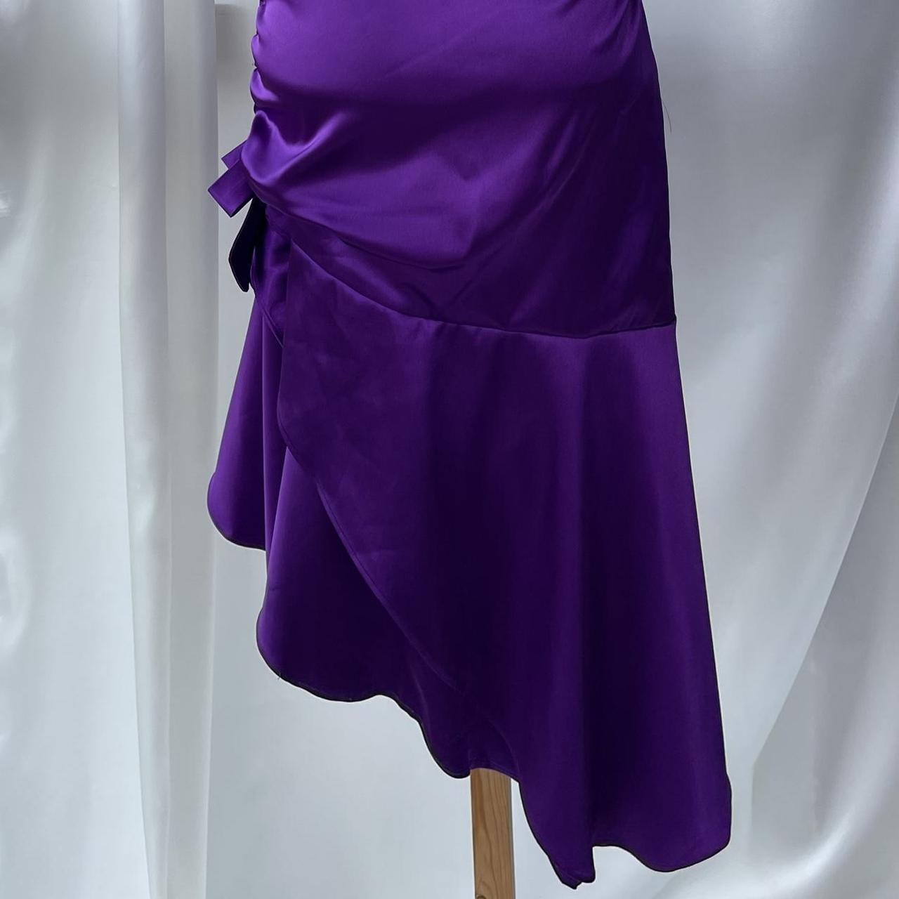 Purple Fashion Short Satin Ruffle Homecoming Dress Birthday Party Dress nv5387
