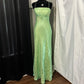 Green Beaded Long Satin Ball Gown Evening Gown Party Dress nv4602