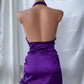 Purple Fashion Short Satin Ruffle Homecoming Dress Birthday Party Dress nv5387