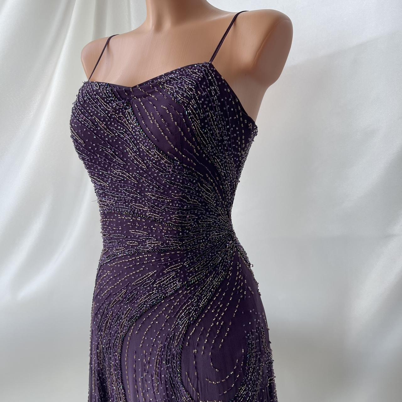 ✨💞Gorgeous and elegant purple gradient hand-beaded retro dress charming princess long chiffon prom dress nv5379