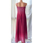 The most stunning exquisite beaded y2k red ombre long chiffon dress nv5377