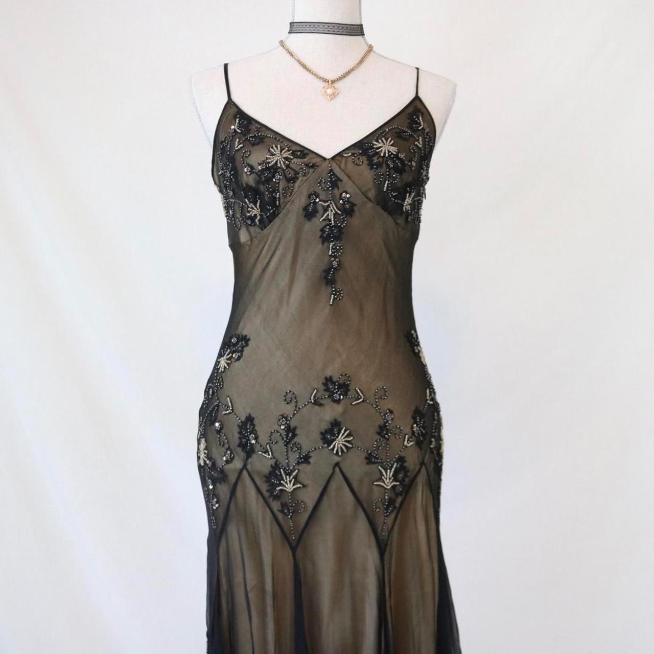 Robe de soirée courte/mi-longue en mousseline de soie marron ornée de perles, robe de fête d'anniversaire nv4978