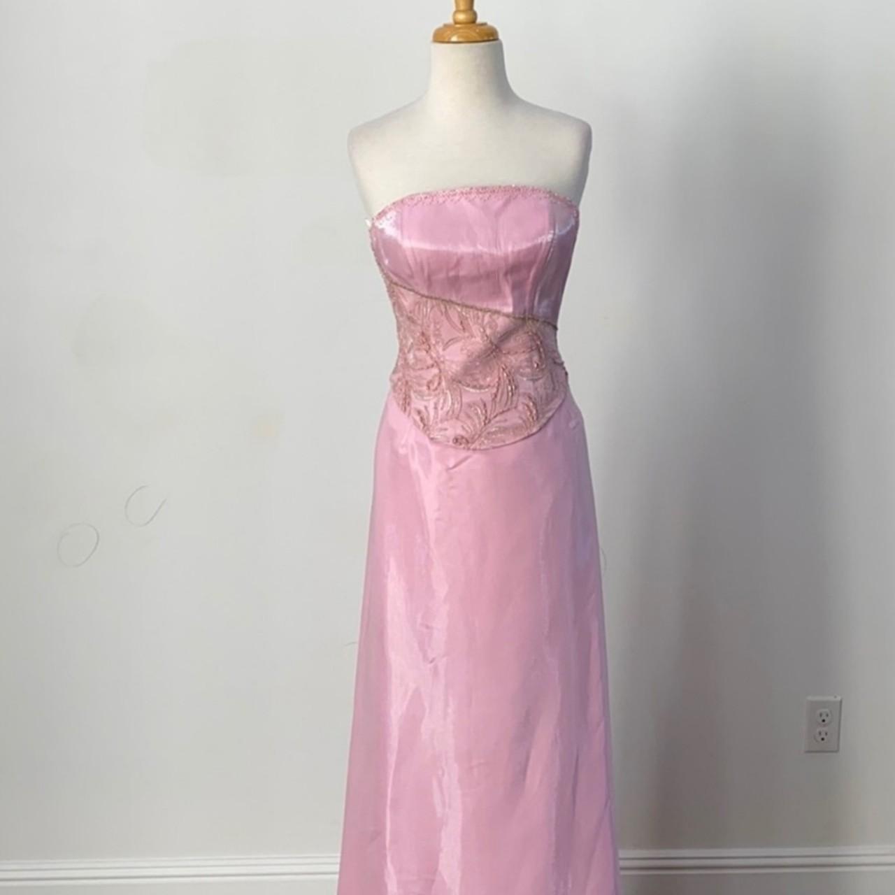 Atemberaubendes, rosafarbenes Feen-Korsett zum Binden, Blumenmuster, Perlenbesatz, langes Satin-Abendkleid, Partykleid, zweiteiliges Korsett-Ballkleid, nv3746