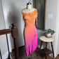 Orange Fashion Gradient Gorgeous Spaghetti Strap Beaded Long Chiffon Ball Gown Evening Dress Party Dress nv3664