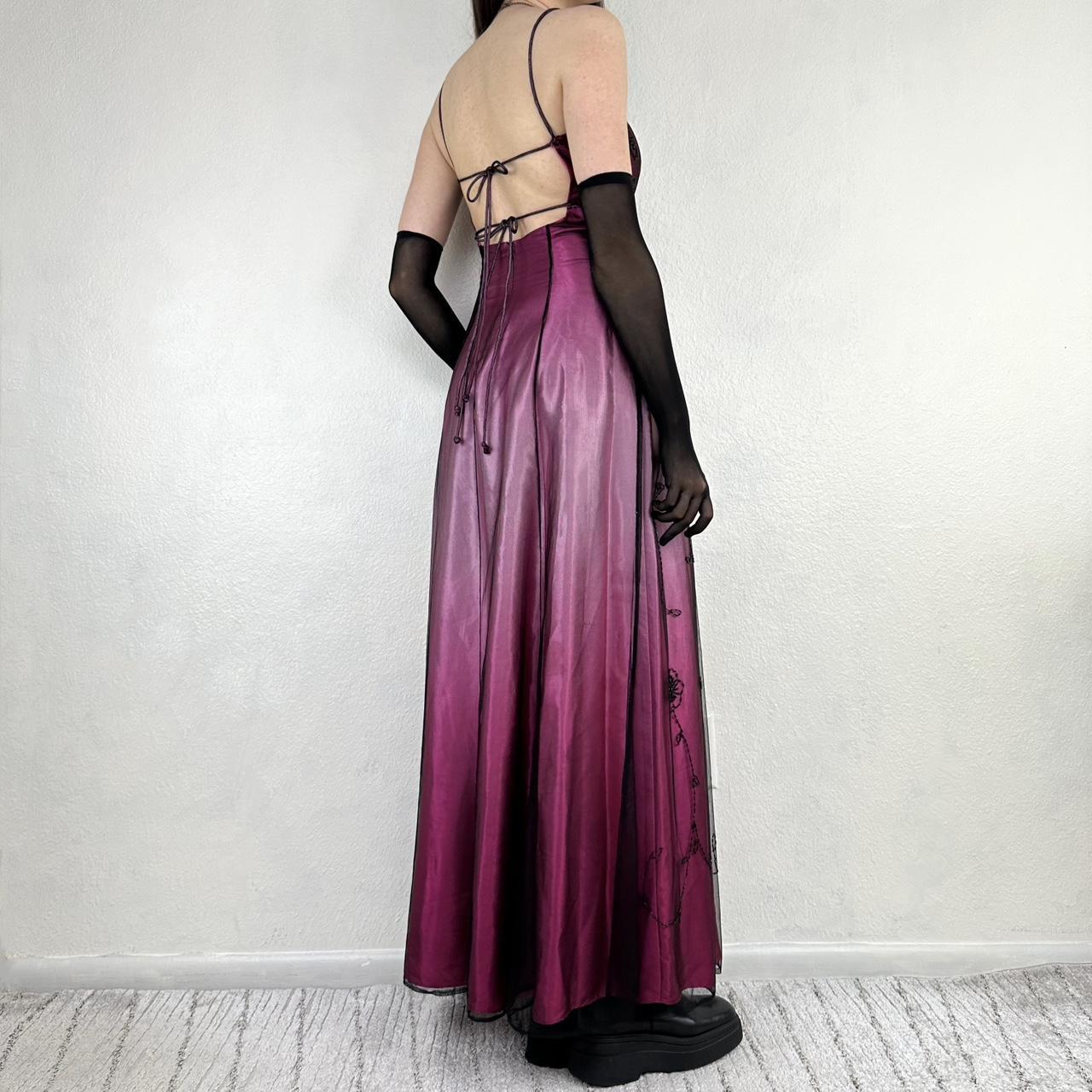 Robe de soirée courte en mousseline de soie rose rétro à imprimé floral exquis nv5421