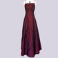 NiceVestidos-Burgundy Red Floral Dress Vintage Dress Women's Exquisite Long Ball Gown NV5643