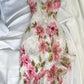 Pink Floral Elegant Long Chiffon Party Dress Evening Gown Prom Dress nv4599