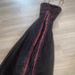 Robe de soirée longue en tulle et dentelle, rouge, noir, brillante, élégante, délicate, perles de strass, rétro, élégante, robe de bal, robe de soirée, nv3808